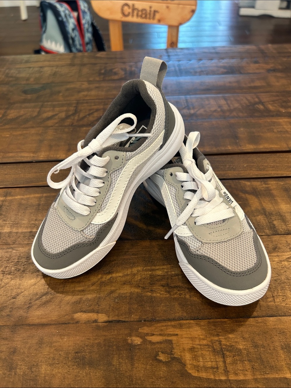 Vans Range Boys Gray & White Low-Top Sneakers